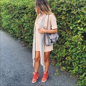 ASH Orange Wedge Suede Lace Up Sneakers